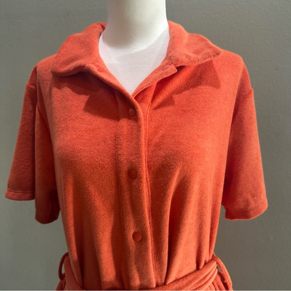 Beach Riot Orange Button-Up Romper - Picture 6 of 12